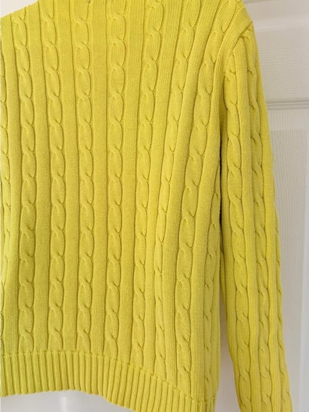 Polo Ralph Lauren Women’s Knit Sweater Yellow Crewneck size Medium - Picture 6 of 12